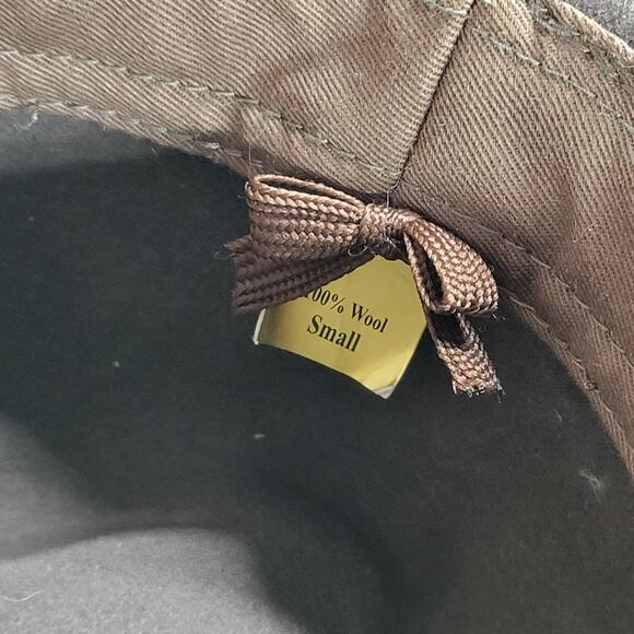 Indiana Jones Brand Wool Hat Mens Small Brown Stylish Bow Ribbon Band 12\